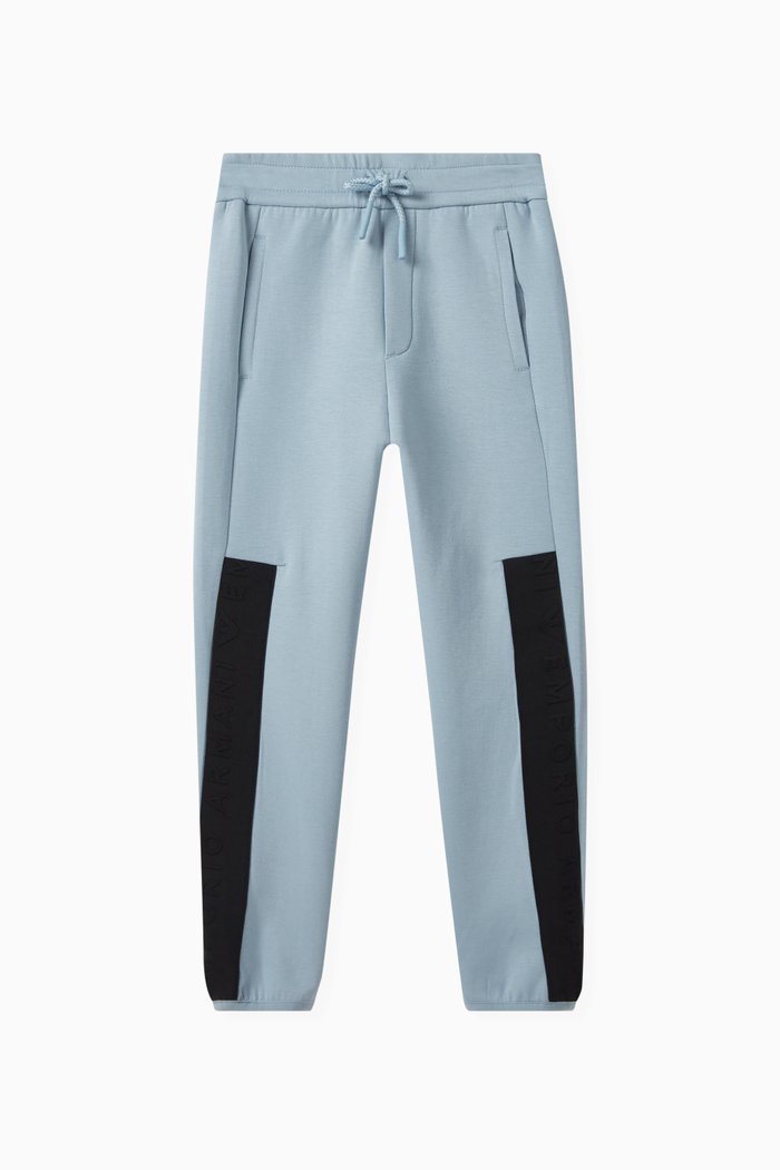 

Logo Tape Joggers in Cotton Jersey, Blue