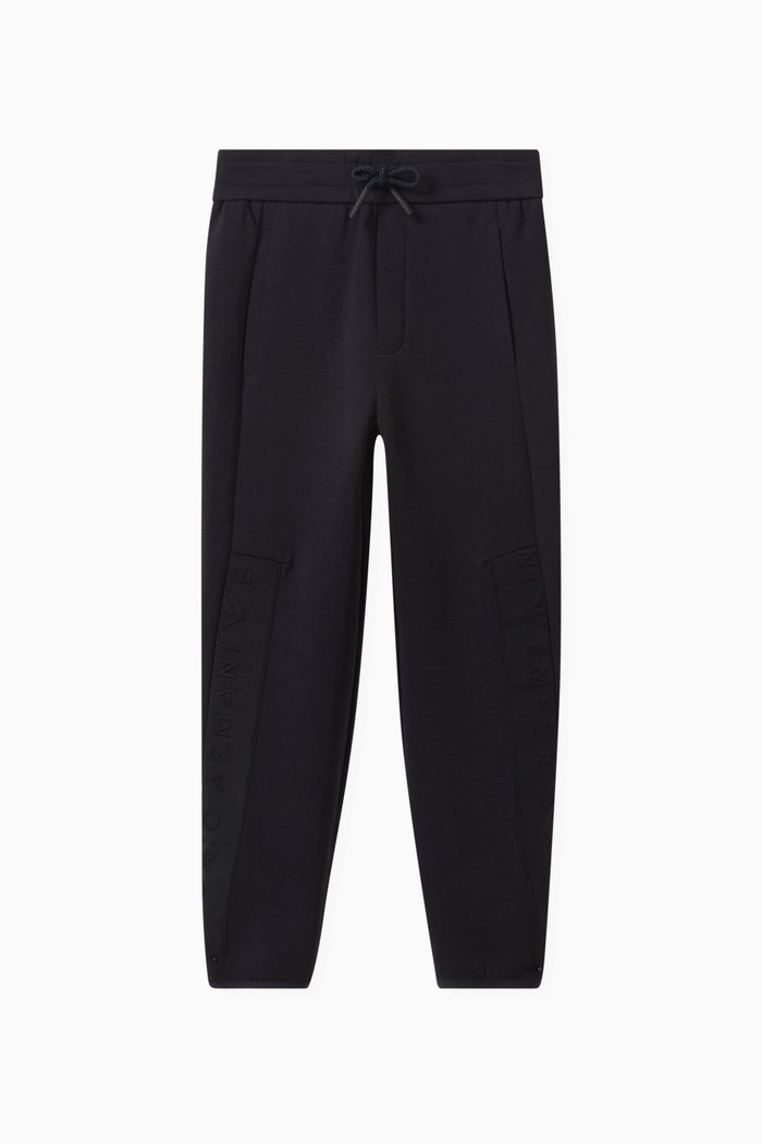 

Logo Tape Joggers in Cotton Jersey, Blue