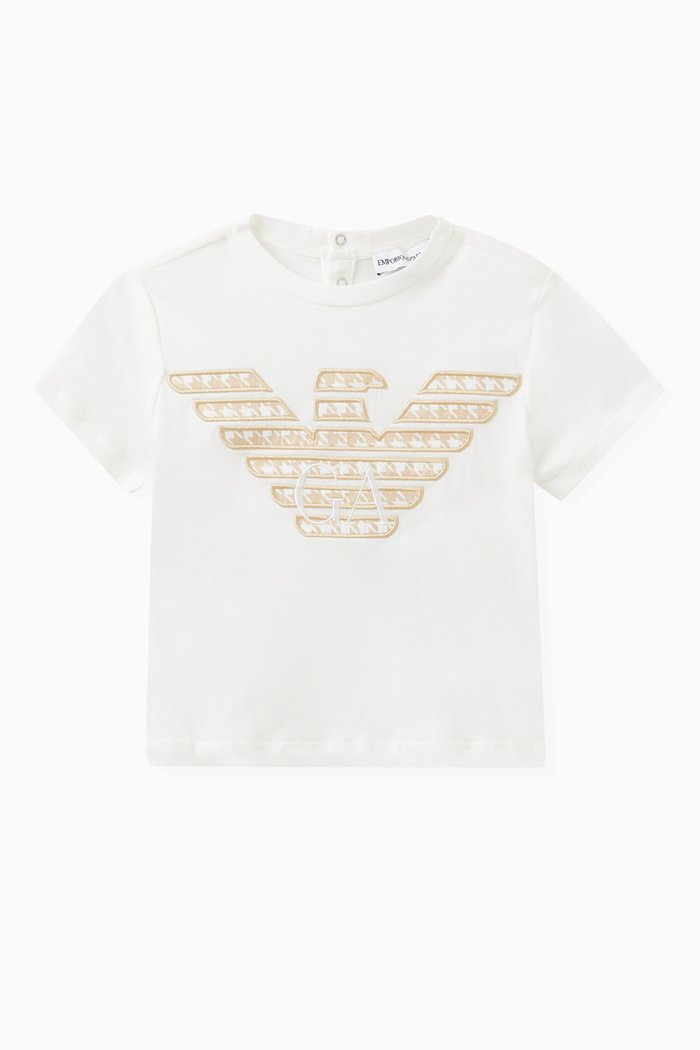 

Appliqué Logo T-shirt in Cotton, Neutral