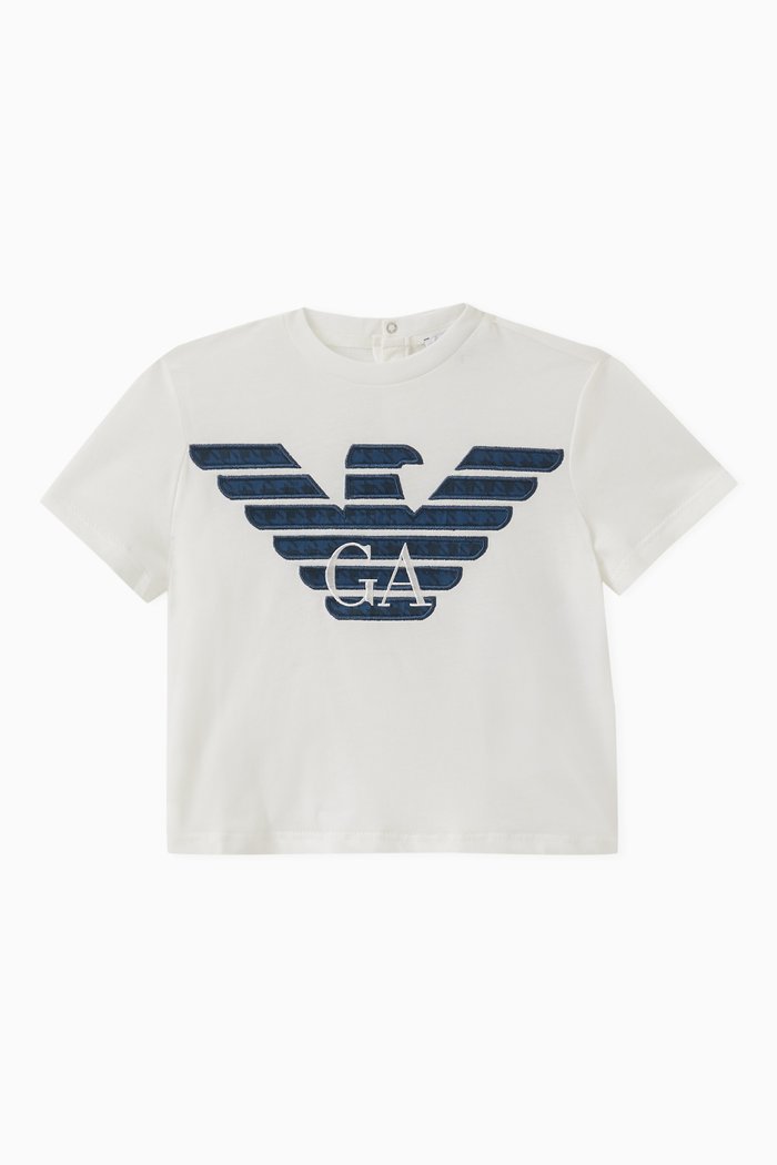 Appliqué Logo T-shirt in Cotton, White