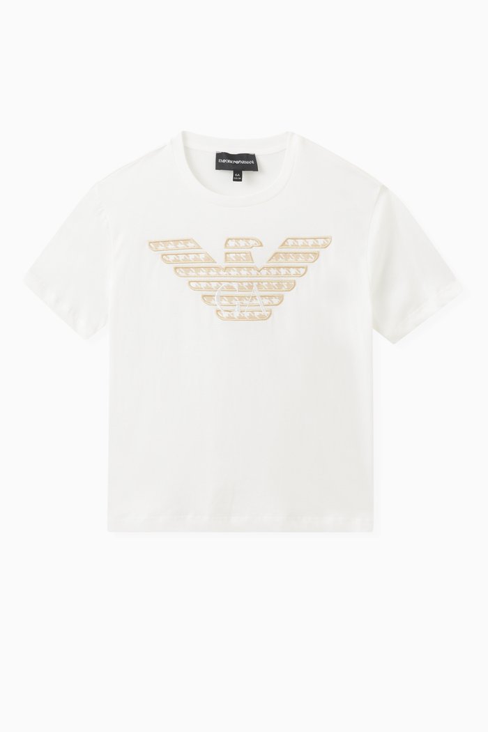 

Appliqué Logo T-shirt in Cotton, Neutral