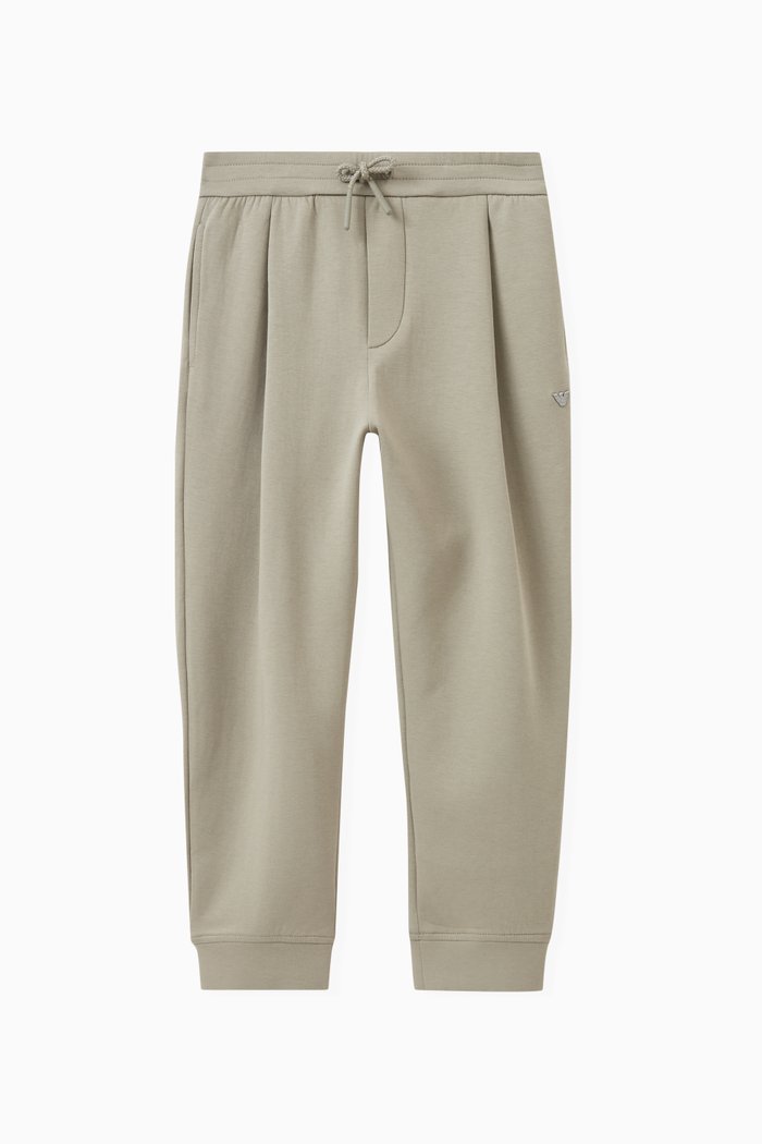 

Pleated Sweatpants in Cotton, Green