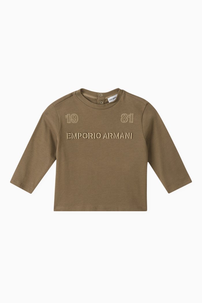 

Embroidered Logo T-Shirt in Cotton, Brown