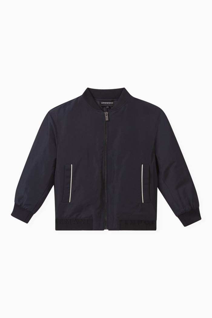 

Logo Tape Bomber Jacket, Blue