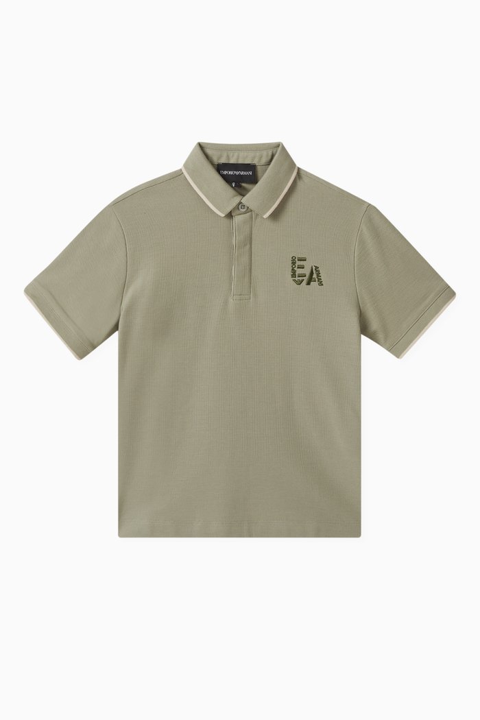 

Embroidered Eagle Logo Polo Shirt in Cotton, Green