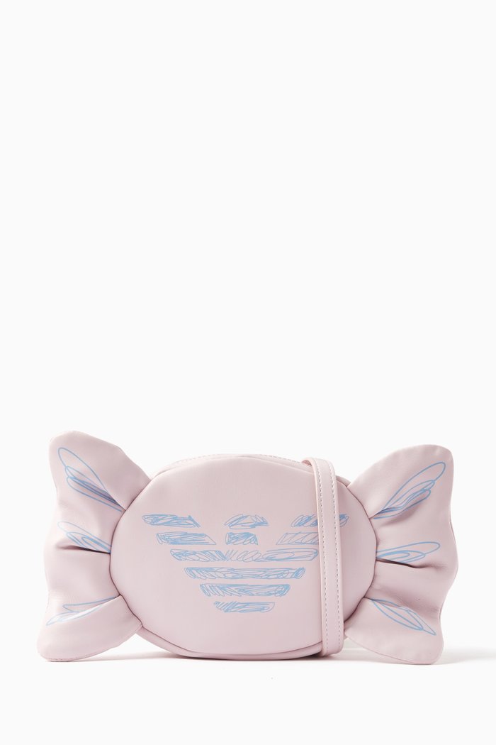 

Eagle Logo Bow-shaped Crossbody Bag, Pink