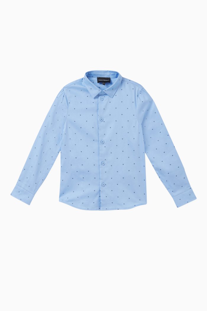 

Eagle Logo-jacquard Shirt in Cotton, Blue