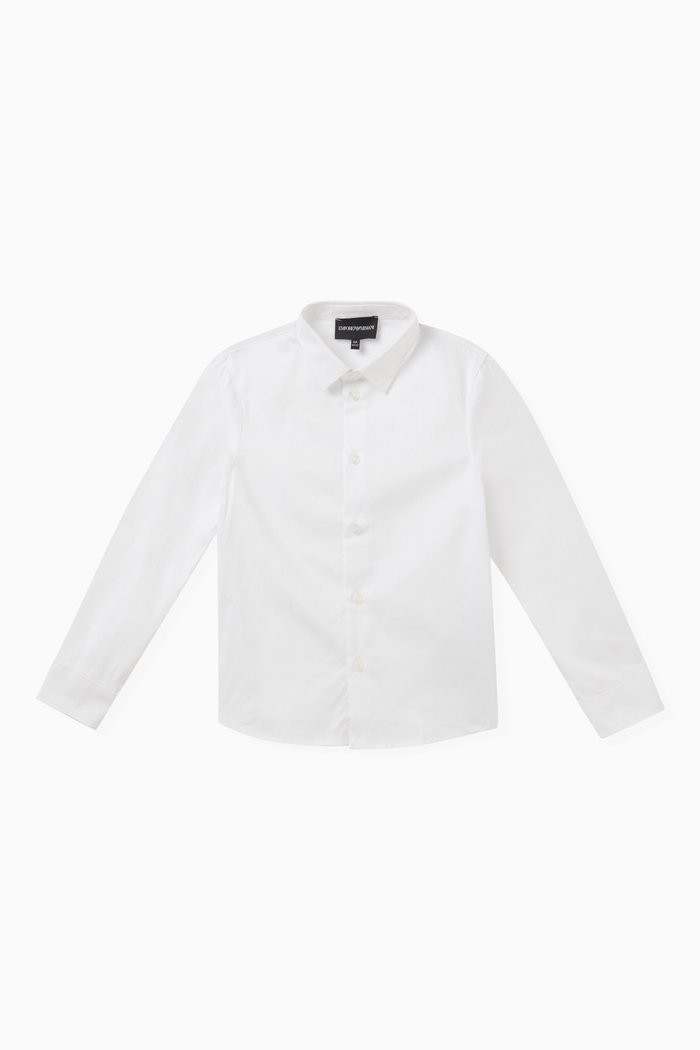 Eagle Logo-jacquard Shirt in Cotton, White