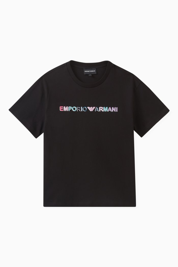 

Graphic Logo Print T-shirt in Cotton, Black