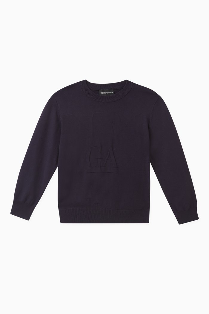 

Tonal Logo Sweatshirt in Cotton, Blue