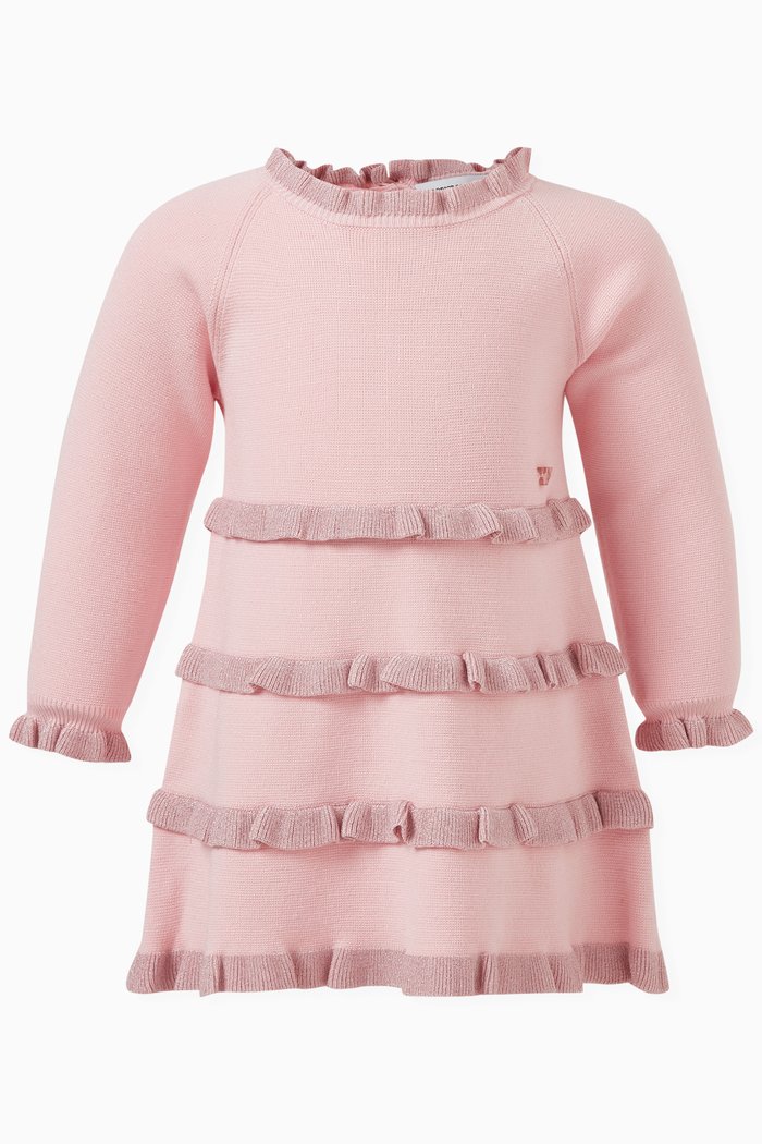 

Ruffled Lurex Dress in Viscose Blend, Pink