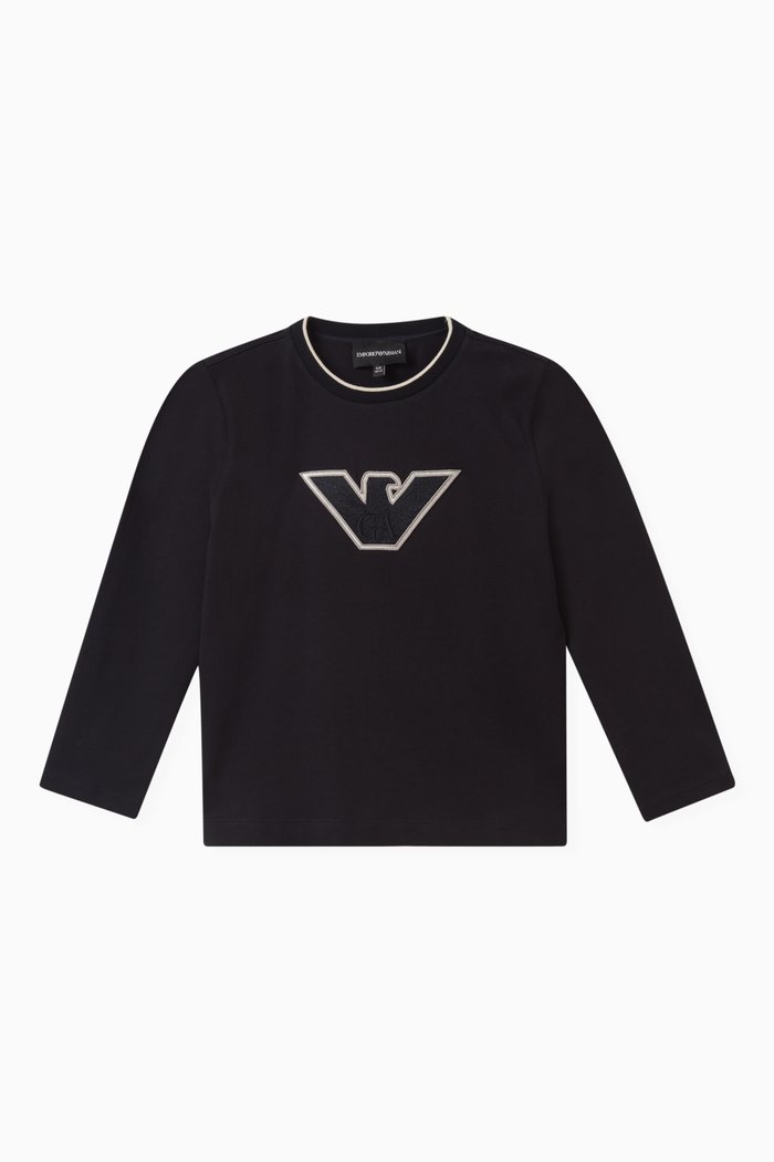 

Embroidered Logo T-shirt in Cotton, Blue