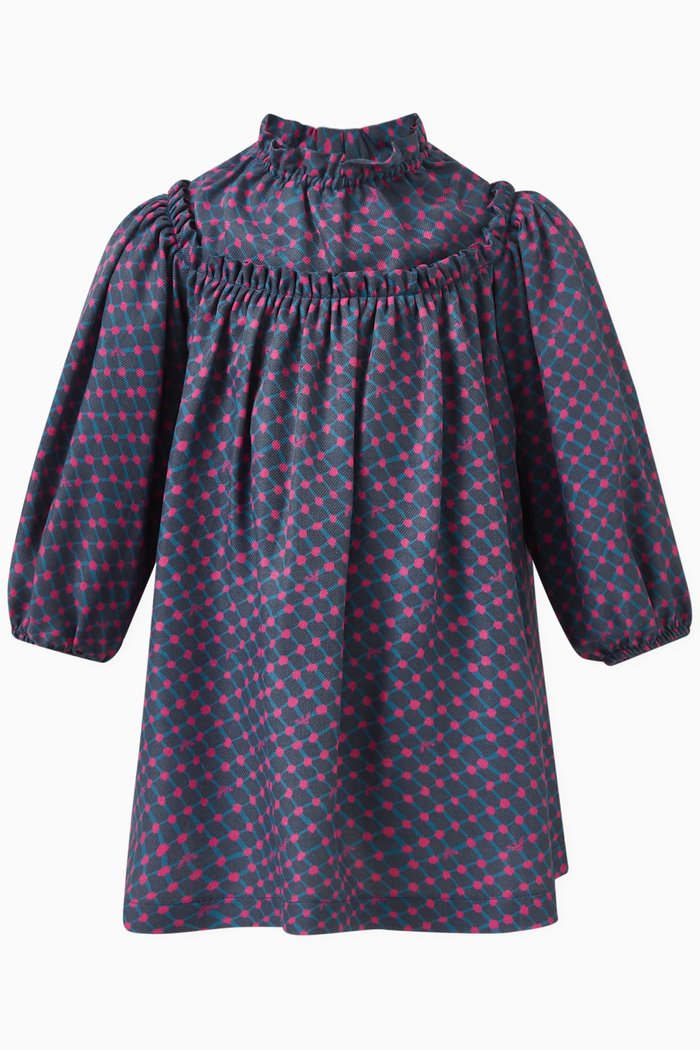 

Polka-dot Print Dress in Viscose, Blue