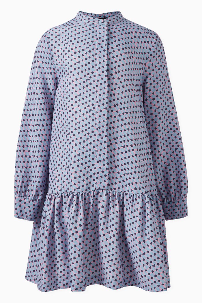 

Polka-dot Print Dress in Viscose, Blue