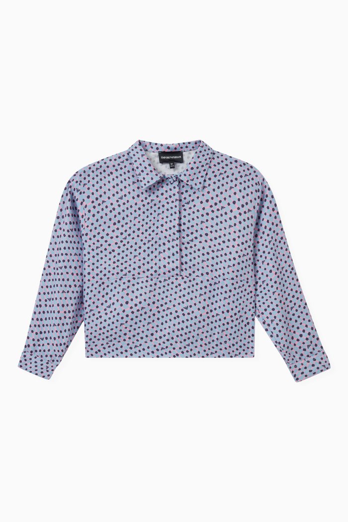 

Polka-dot Fantasy Top in Viscose, Blue