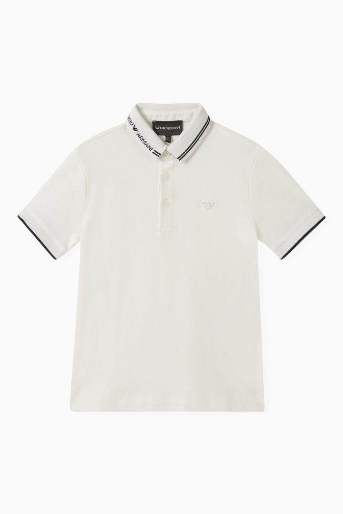 

Text Logo Polo Shirt in Cotton, White