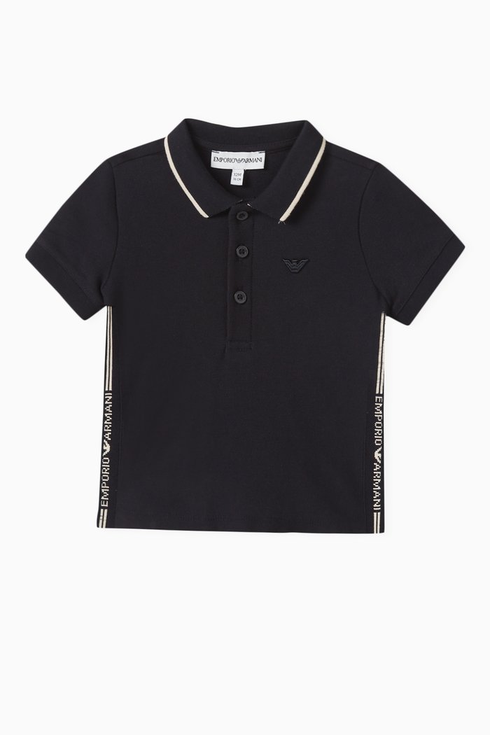 

Text Logo Polo Shirt in Cotton, Blue