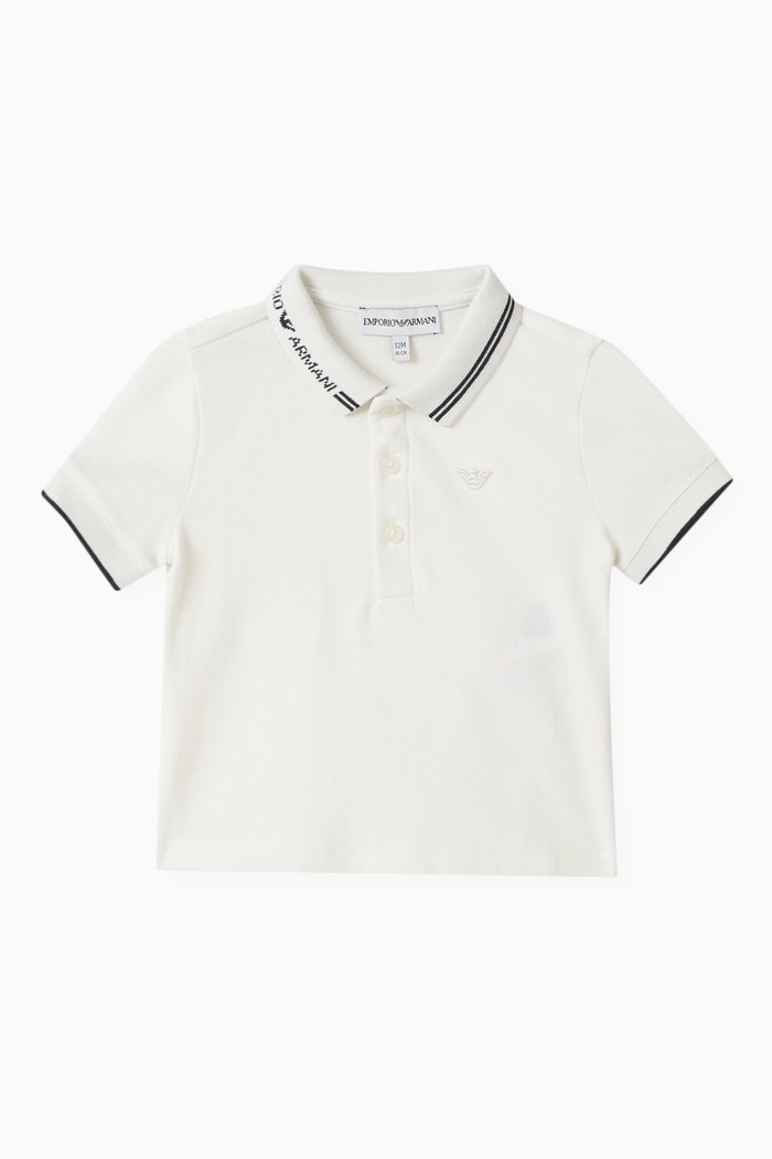 

Text Logo Polo Shirt in Cotton, White