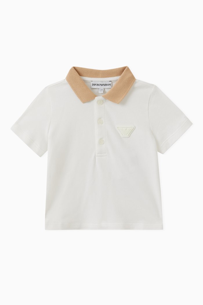 

Contrast Logo Polo in Cotton, White