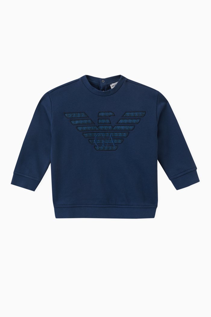 

Appliqué Logo Sweatshirt in Cotton, Blue