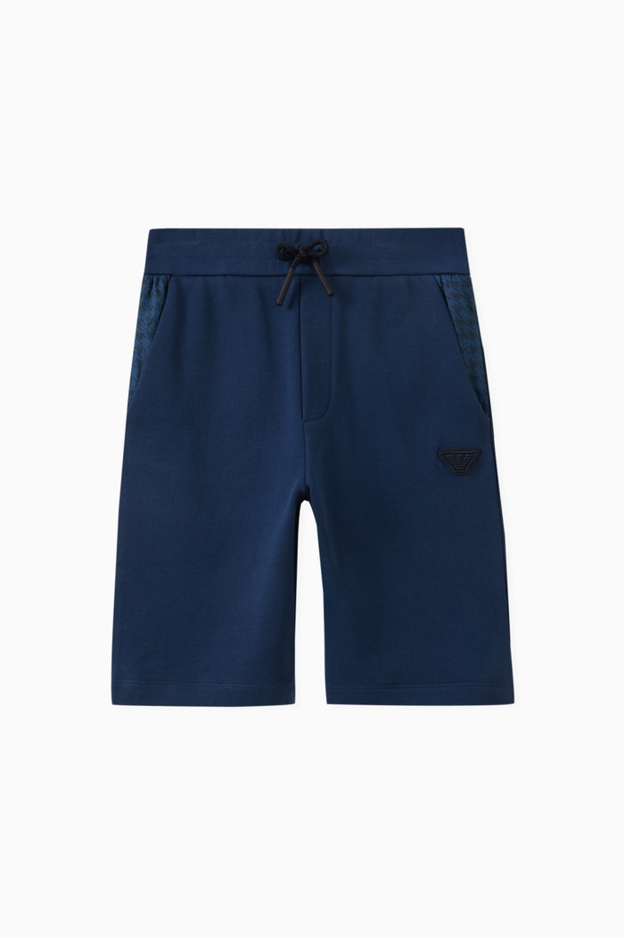 

Houndstooth Detail Sweatshorts in Cotton, Blue