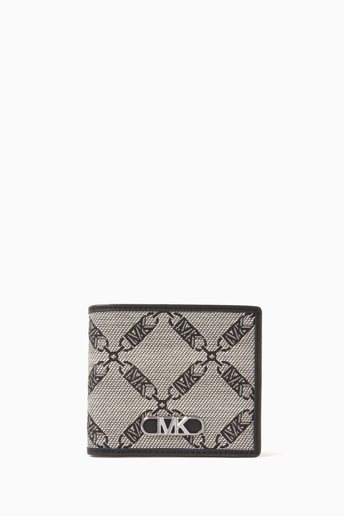 Bryant Billfold Wallet in Empire Logo Jacquard, Black