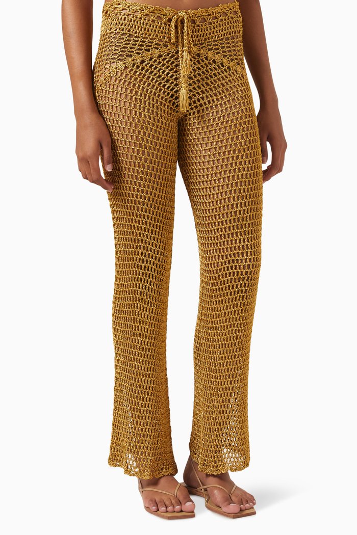 

Selina Pants in Crochet Cotton, Gold