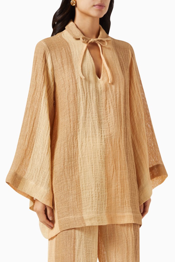 

The Tunic Top in Striped Gauze, Multicolour