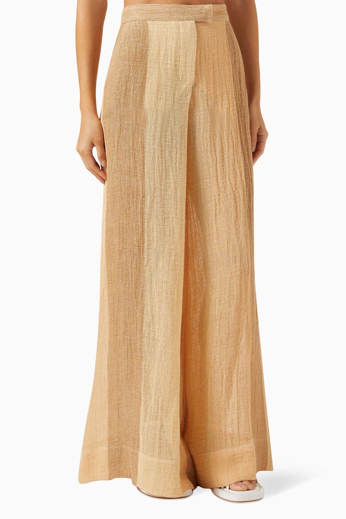Wide-leg Pants in Striped Gauze, Multicolour