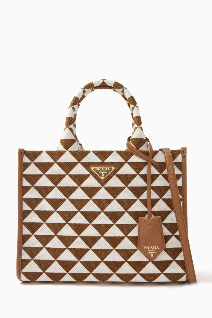 

Small Symbole Tote Bag in Jacquard, Neutral