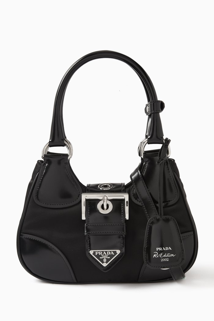 

Prada Re-Edition 2002 Moon Bag in Re-Nylon & Leather, Black