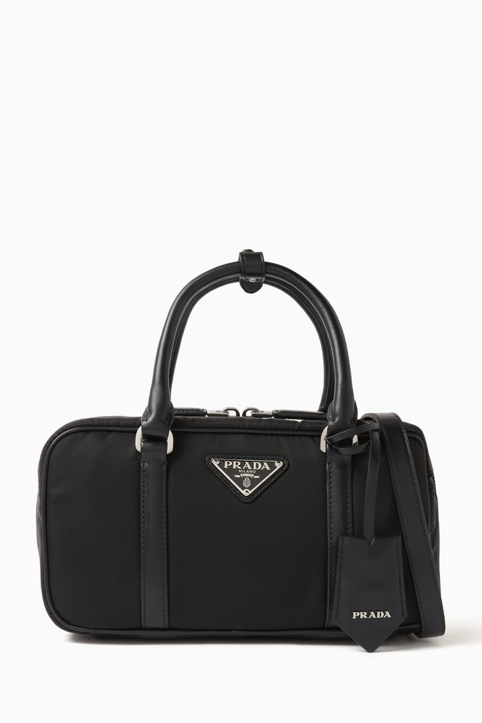 

Small Bauletto Bag in Nylon, Black