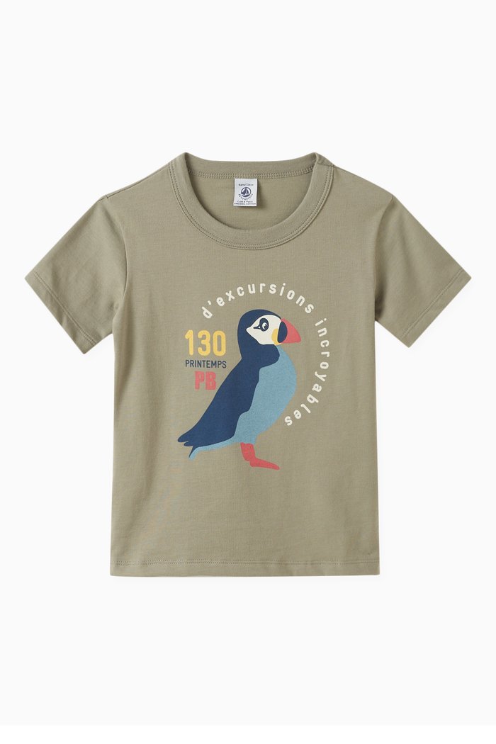 

Graphic-print T-shirt in Organic Cotton-jersey, Green