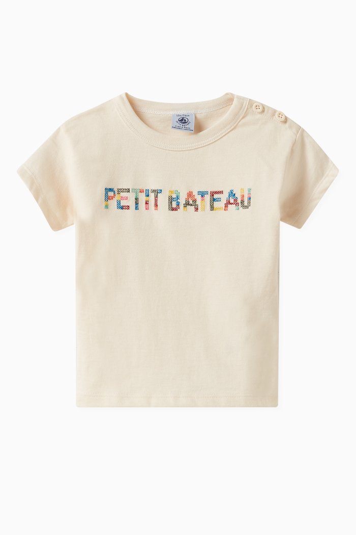 

Logo-embroidered T-shirt in Organic Cotton-jersey, Neutral