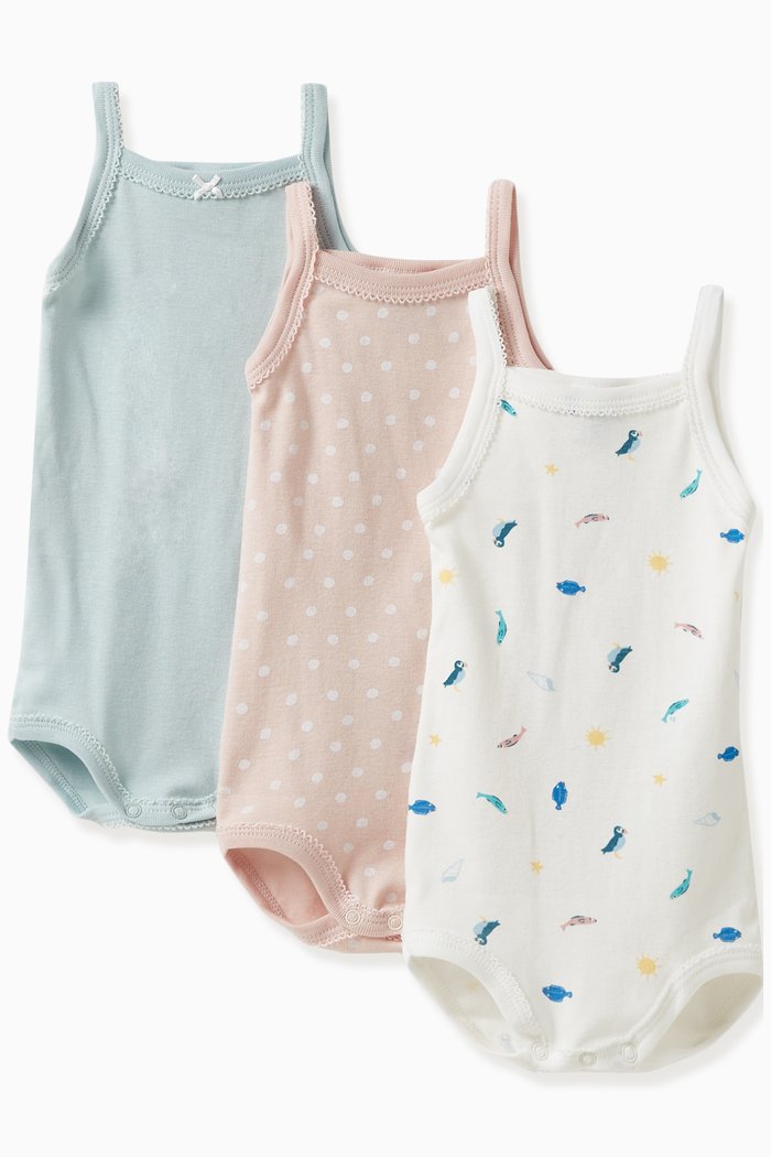 

Sealife Themed Bodysuits in Organic Cotton, Set of 3, Multicolour