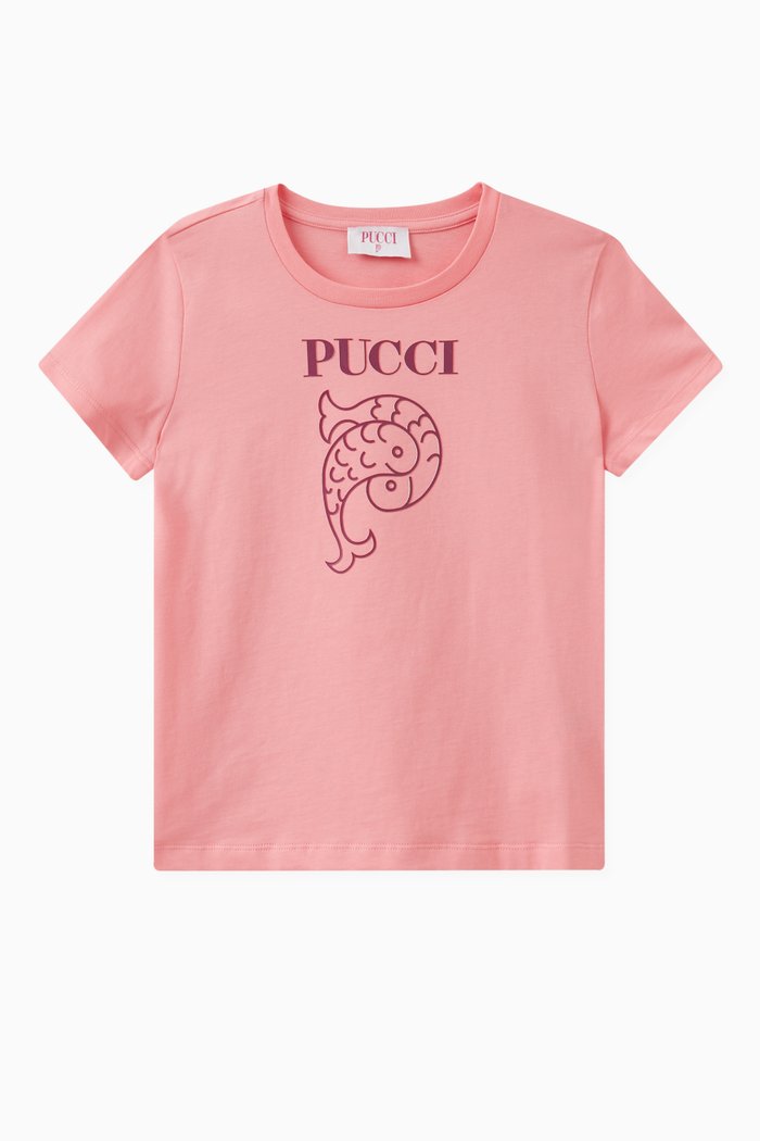 

Logo-print T-shirt in Cotton, Pink