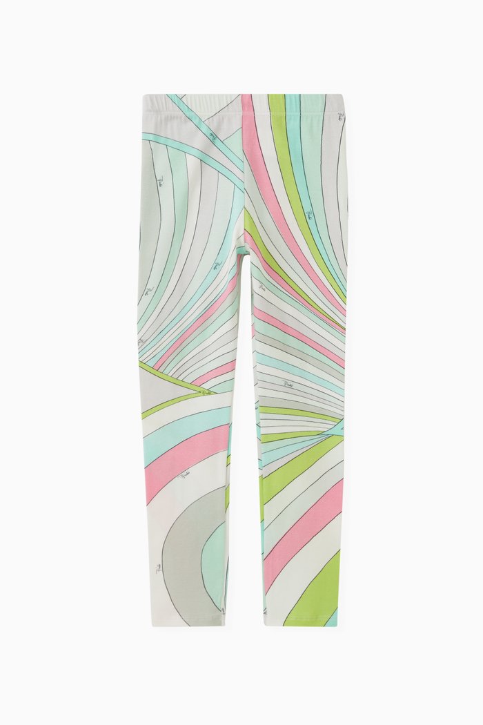 

Abstract-print Leggings in Cotton, Blue