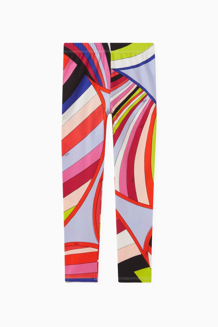 

Abstract-print Leggings in Cotton, Pink