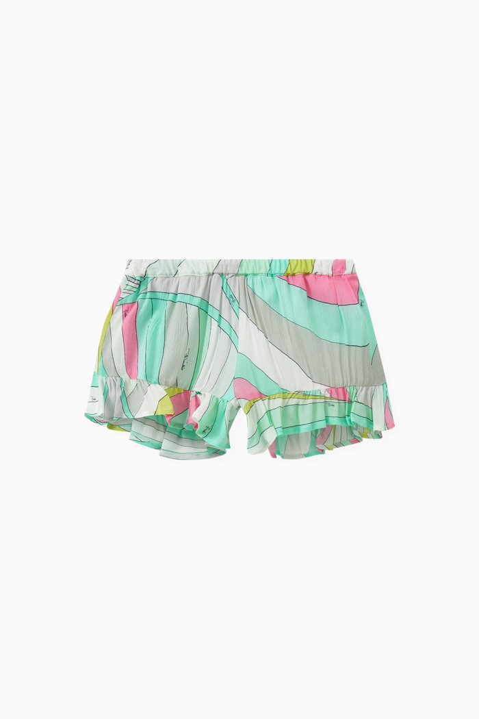 

Abstract Pattern Shorts in Viscose, Blue
