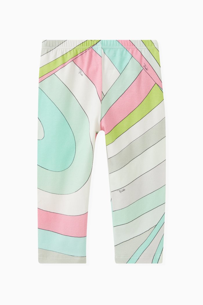 

Abstract-print Leggings in Cotton, Blue