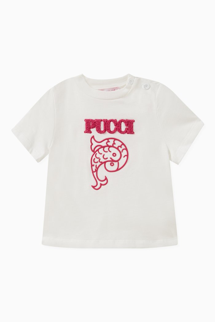 

Koi Fish Logo-embroidered T-shirt in Cotton, White