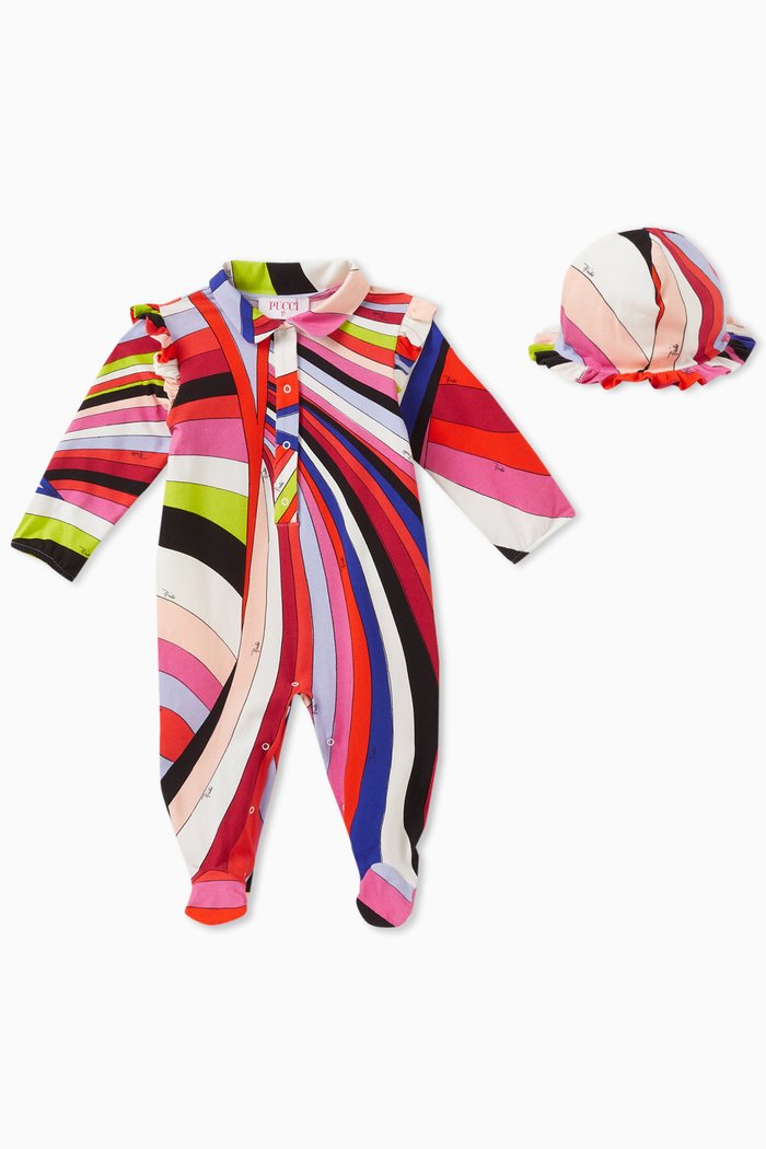

Abstract-print Sleepsuit Set in Cotton, Multicolour