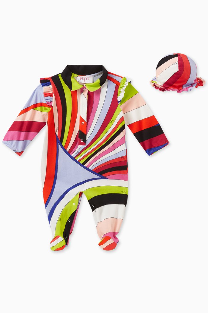 

Abstract-print Sleepsuit Set in Cotton, Pink
