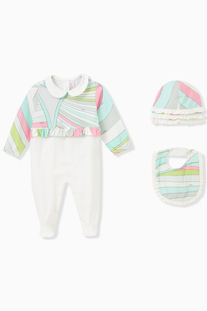 

Sleepsuit, Bib & Hat Set in Cotton-jersey, Blue
