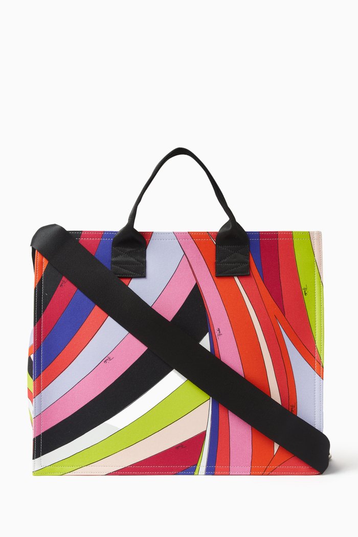 

Iride Diaper Bag in Cotton Canvas, Multicolour