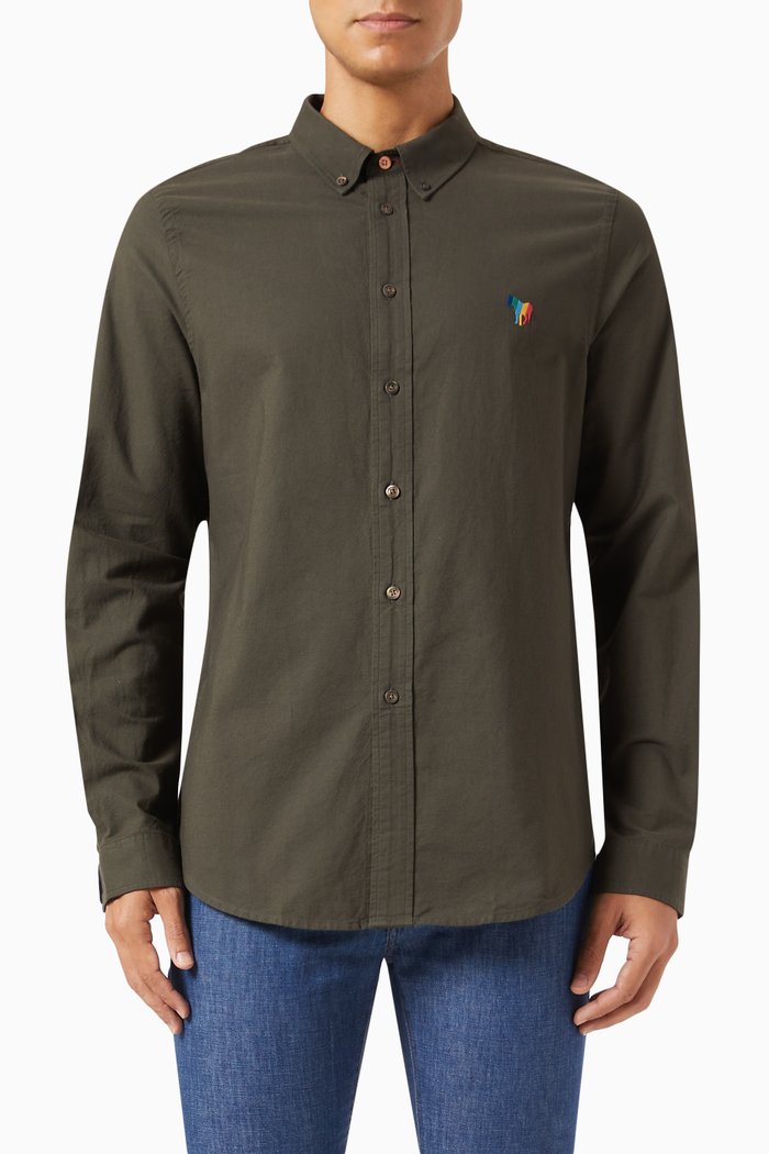 

Tailored Shirt in Cotton, Green