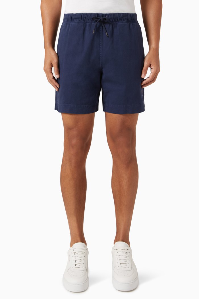 

Printed Shorts in Organic Denim, Blue