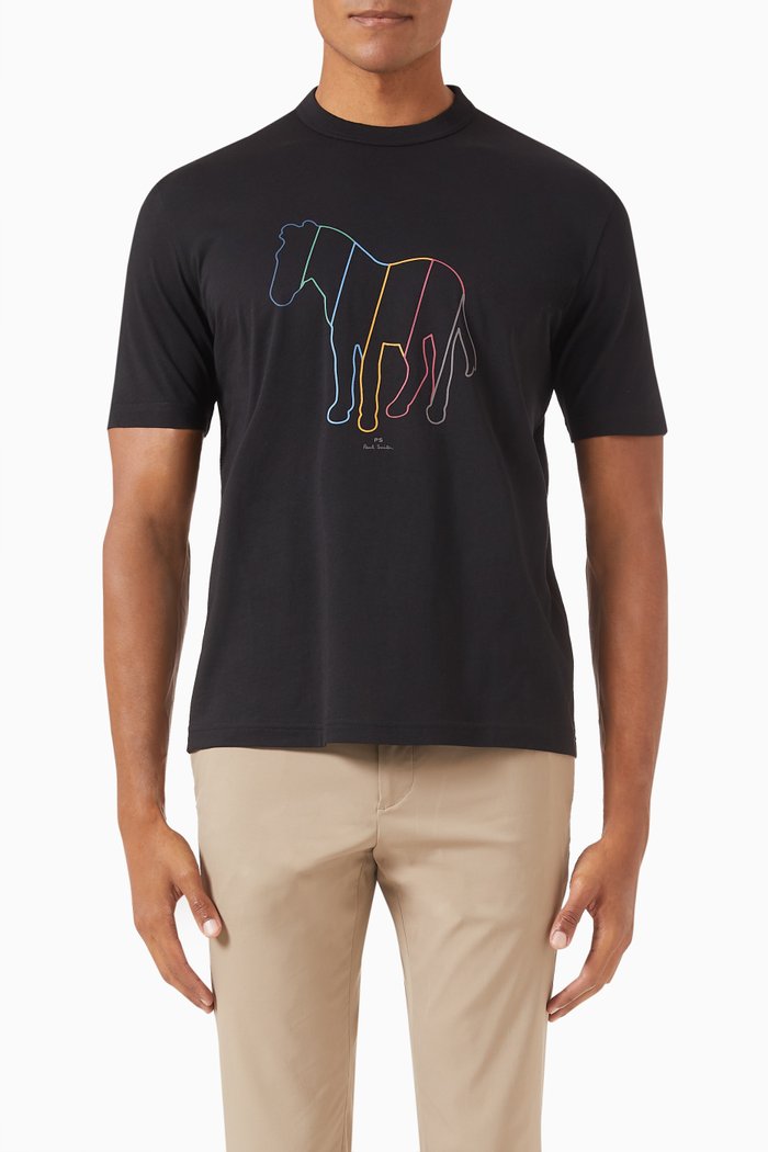 

Zebra Line T-shirt in Organic Cotton-jersey, Black