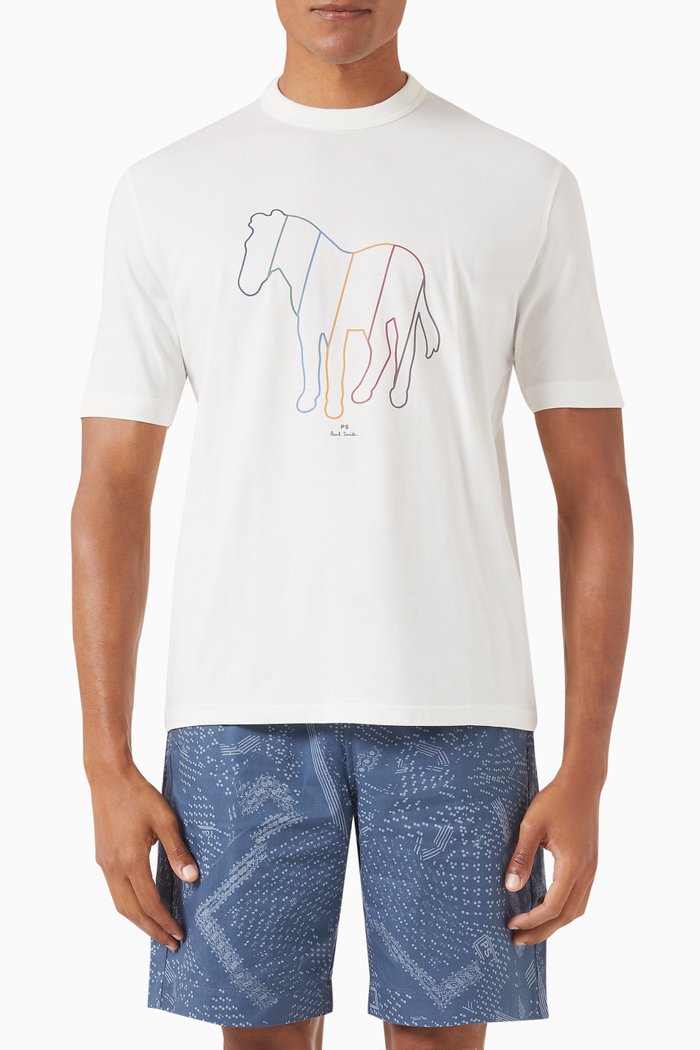 

Zebra Line T-shirt in Organic Cotton-jersey, White
