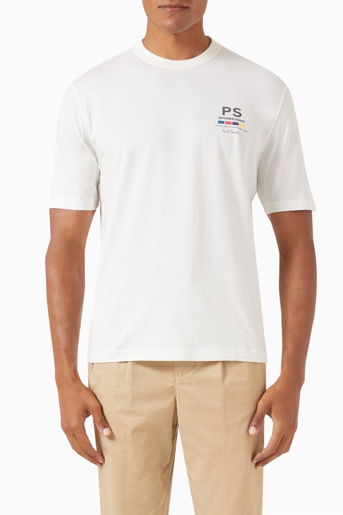 Logo-print T-shirt in Organic Cotton-jersey, White